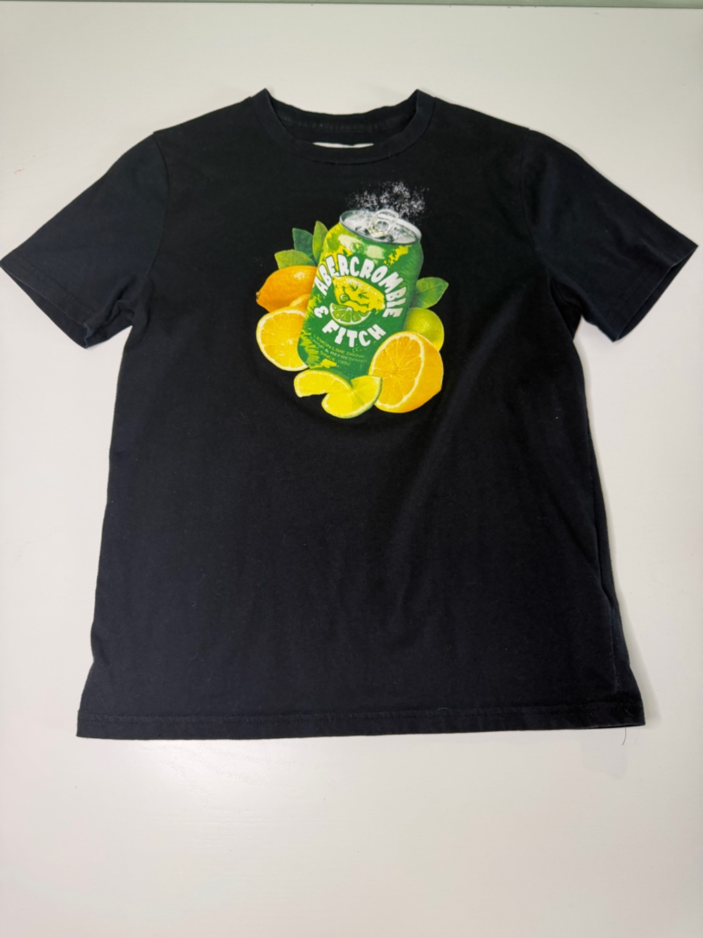 abercrombie kids Black Tee with Yellow & Green Citrus Graphic